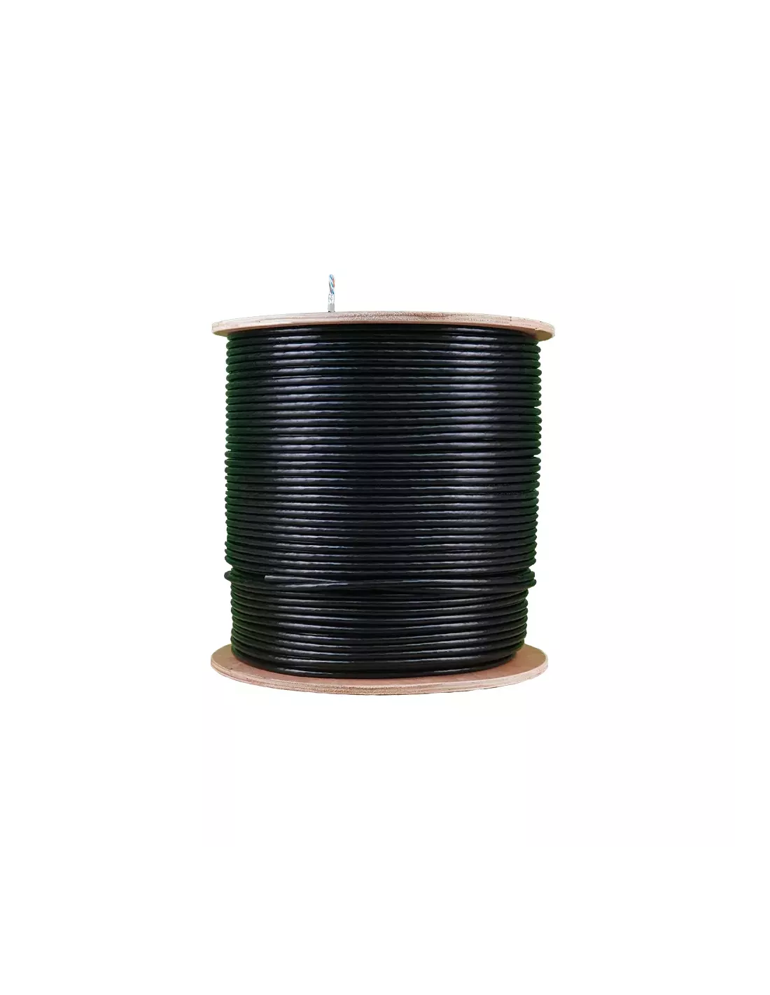 Essential CAT6 UV Outdoor Ethernet Cable 500m Black Solid Copper SF/TP Roll | CAT6U-500-SC-GEN