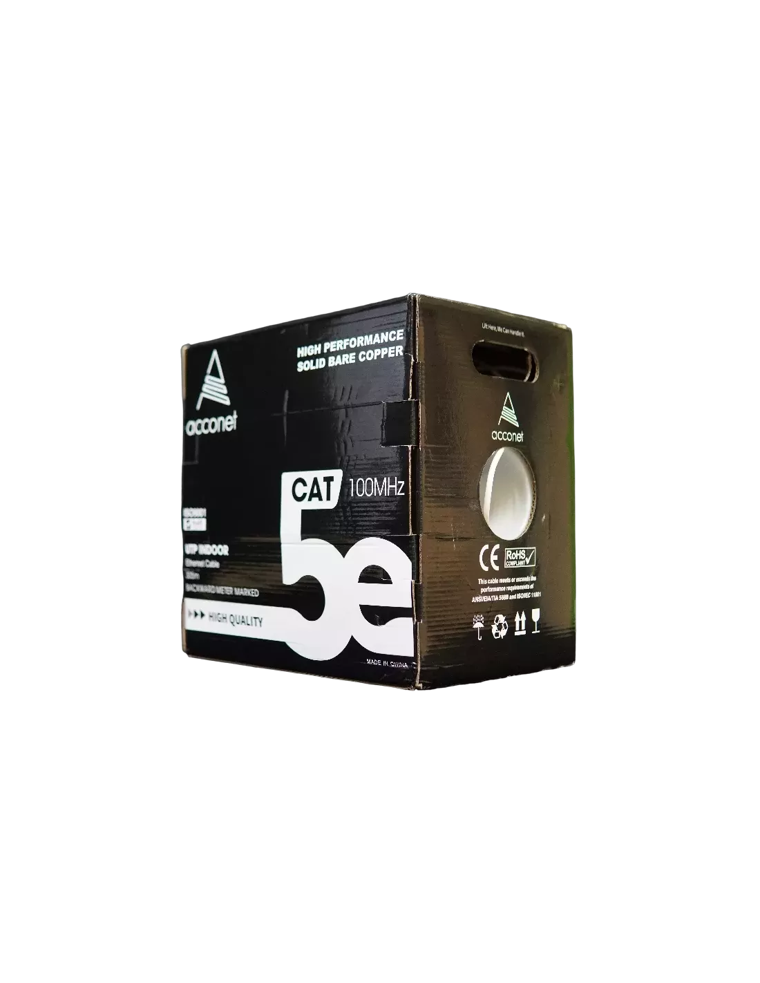 Acconet CAT5e Indoor Ethernet Cable 305m White Solid Copper UTP Pull Box | CAT5-305-SC