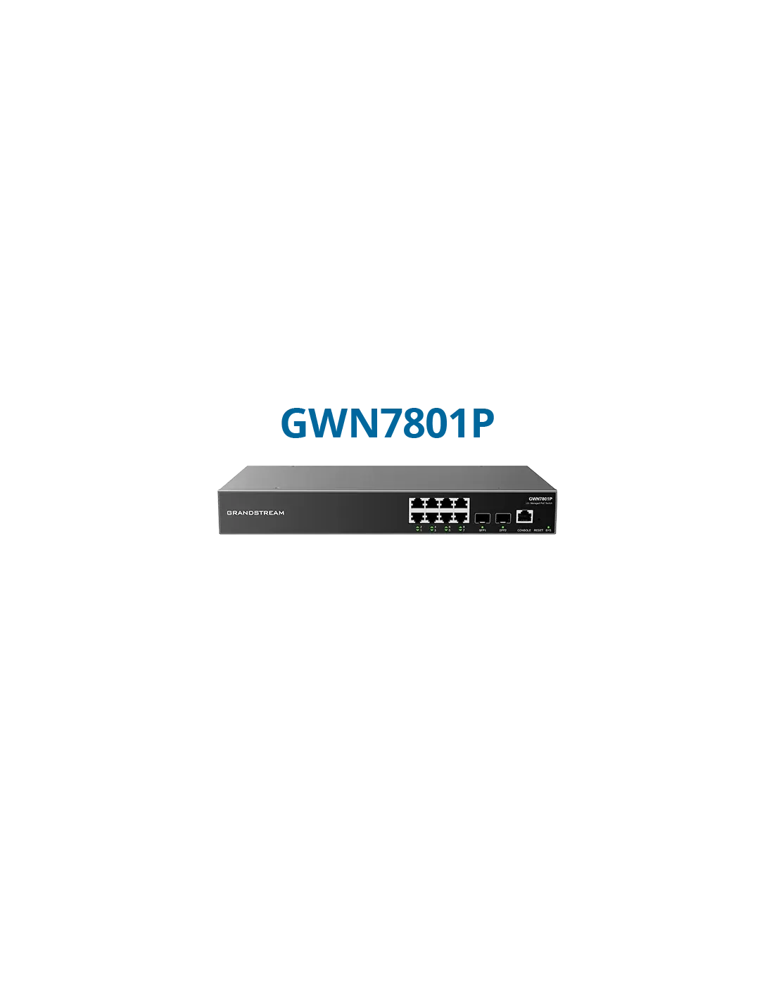 Grandstream Enterprise L2++ 8 port Managed GbE PoE Switch 120W | GWN7801P-PRO