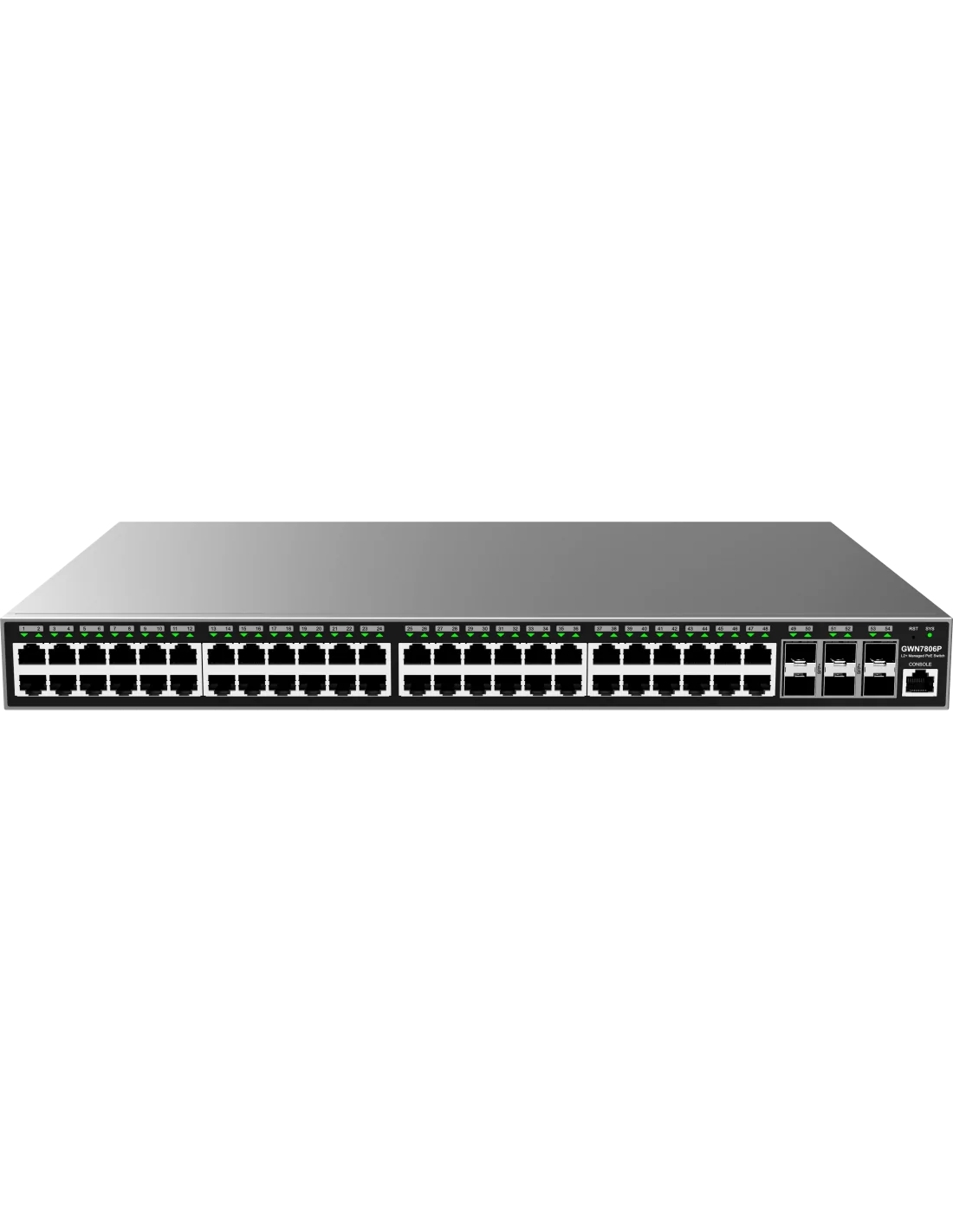 Grandstream Enterprise L2 48 port Managed GbE PoE+ Switch 400W | GWN7806P