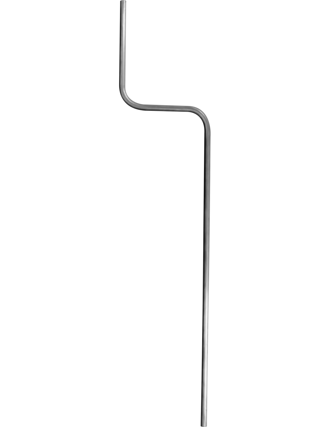 38mm Aluminium Cranked Pole - 3m - 1.22mm Sidewall