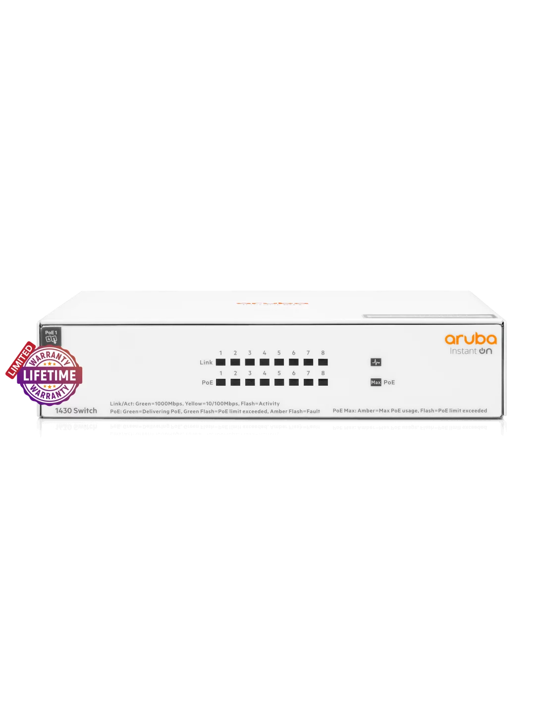 HPE Networking Instant On 1430 8 Port GbE Poe Switch | SW14308G-64W
