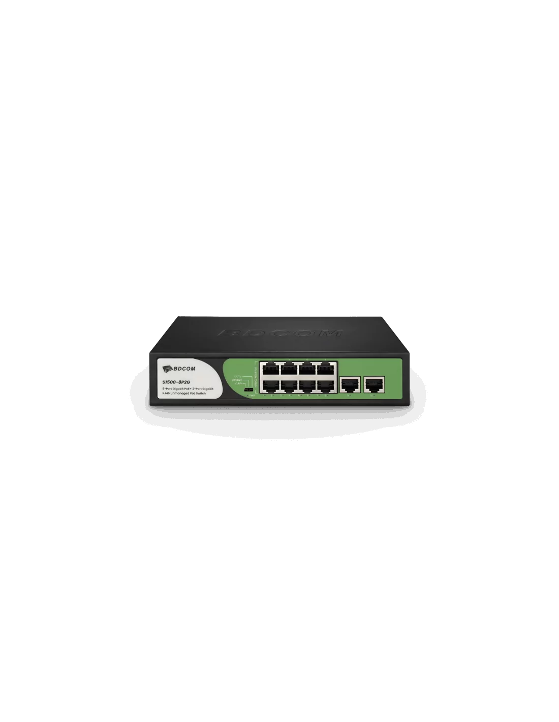 BDCOM 8-Port Gigabit PoE Switch (8-Port PoE + 2-Port Gigabit RJ45) 90W PoE Budget