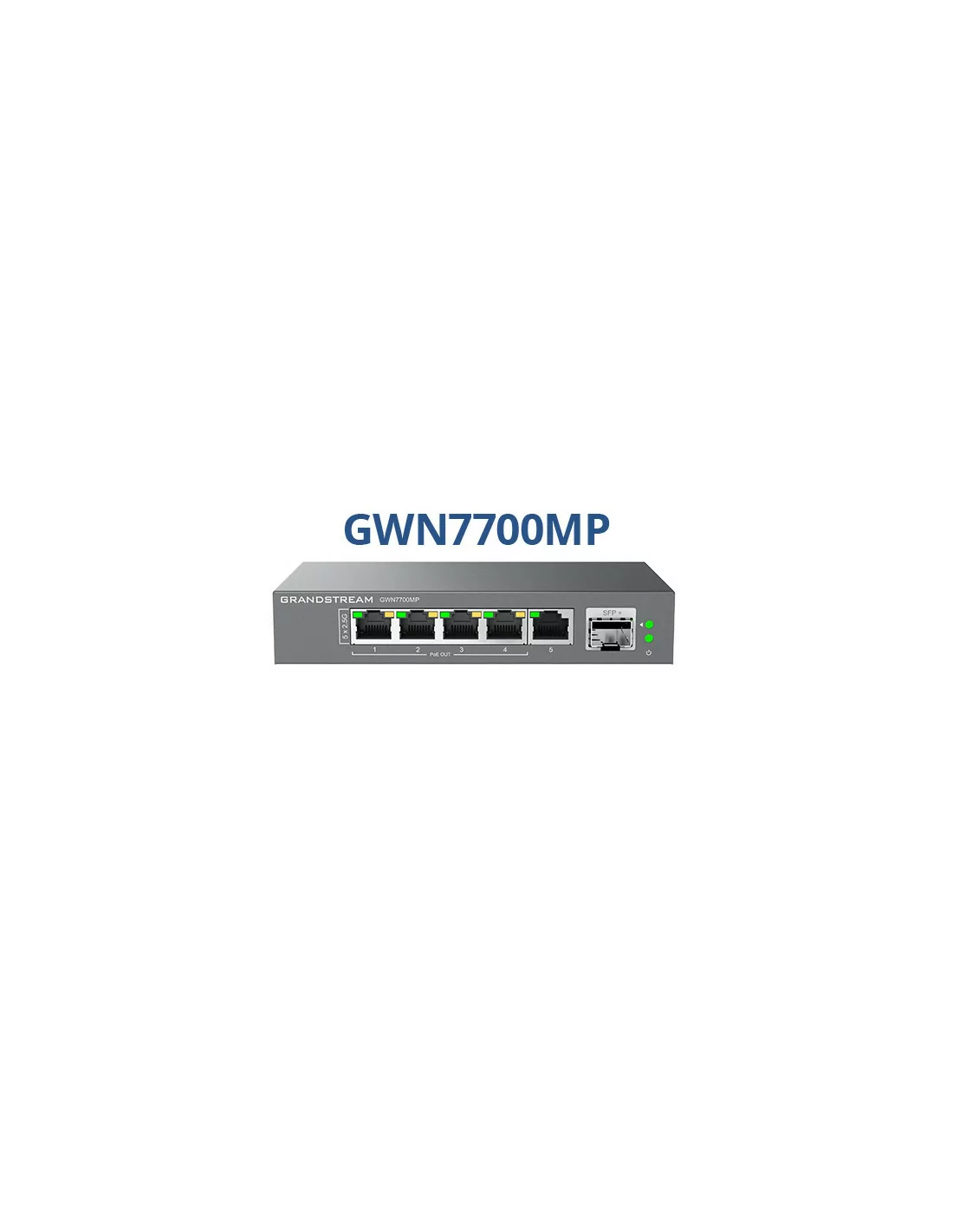 Grandstream Enterprise 5-Port Unmanaged 2.5GbE PoE Switch | GWN7700MP