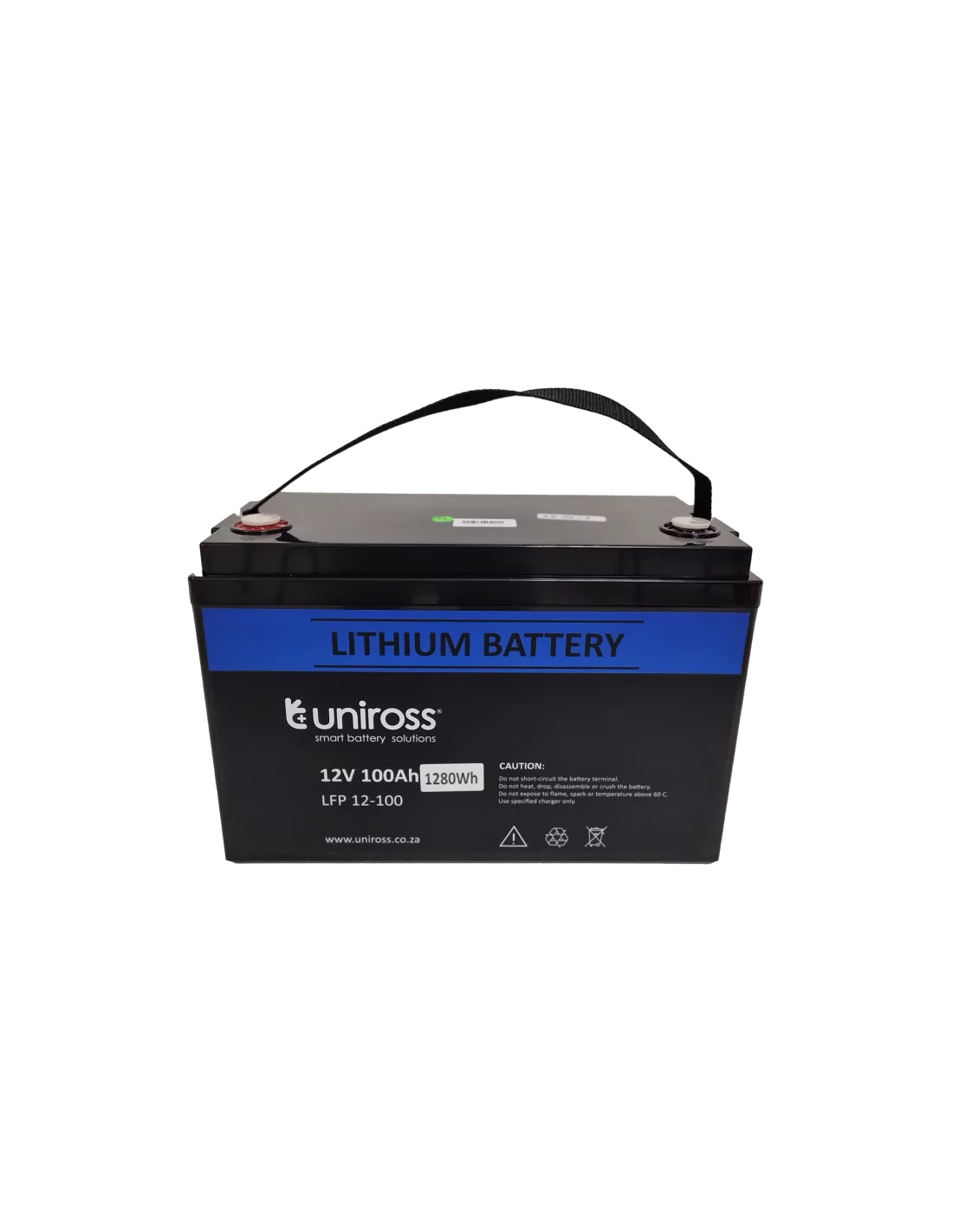 Uniross 12.8V 100Ah (1.28kWh) LiFEPO4 Battery | UR-BAT-LiFePO4-12-100