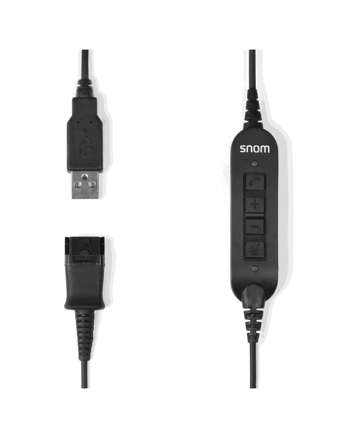 Snom USB Quick Release Adapter for A100M, A100D and PC - Integrated volume and call buttons.