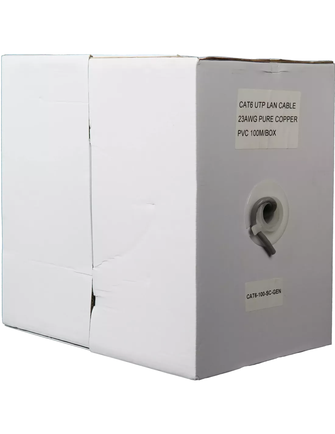 Essential CAT6 Indoor Ethernet Cable 100m Grey Solid Copper UTP Pull Box | CAT6-100-SC-GEN