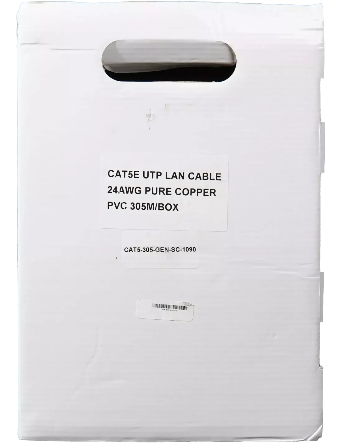 Essential CAT5e Indoor Ethernet Cable 305m Grey Solid Copper UTP Pull Box | CAT5-305-GEN-SC