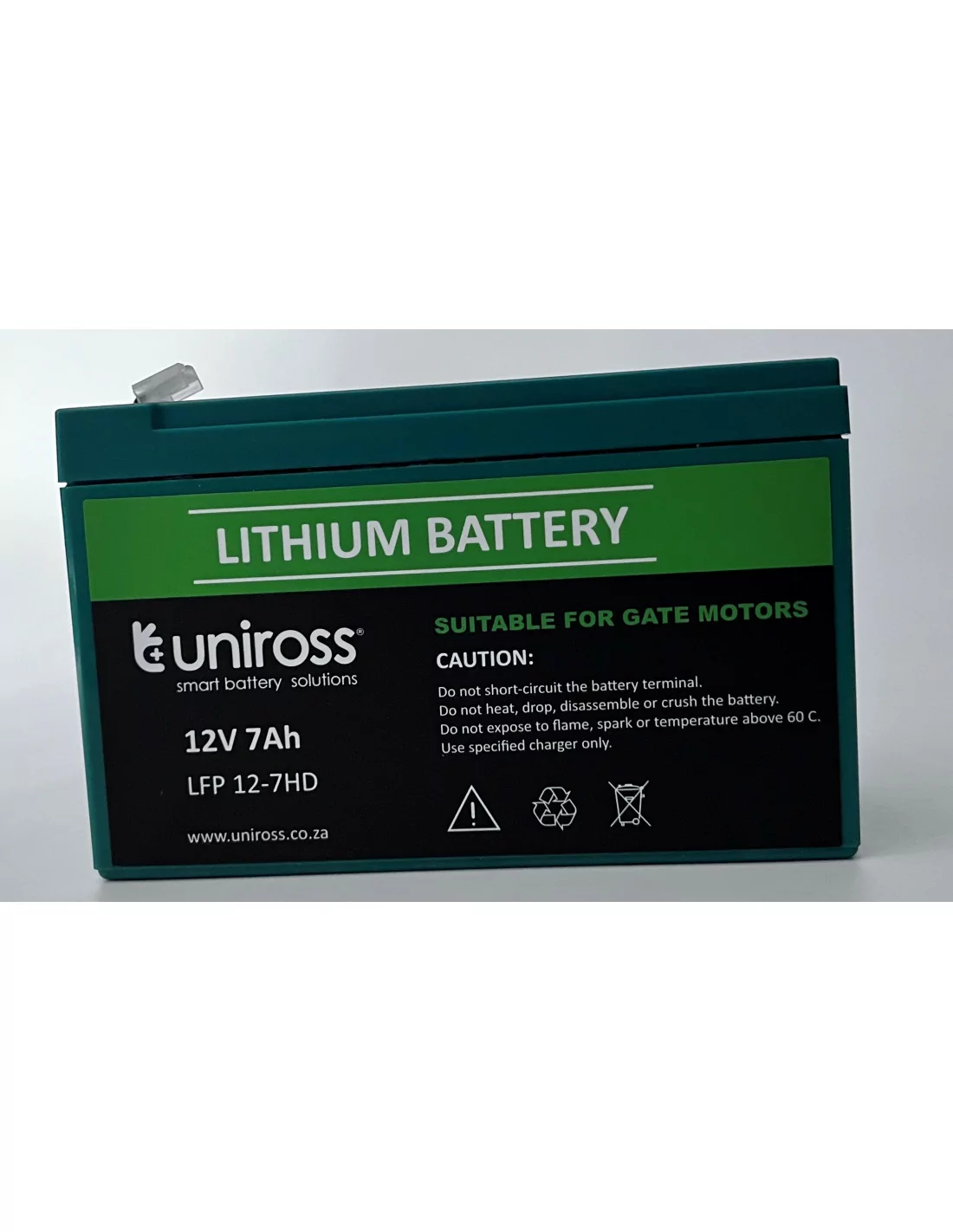 Uniross 12.8V 7Ah (89.6Wh) High Draw LiFEPO4 Battery | UR-BAT-LiFePO4-12-7HD