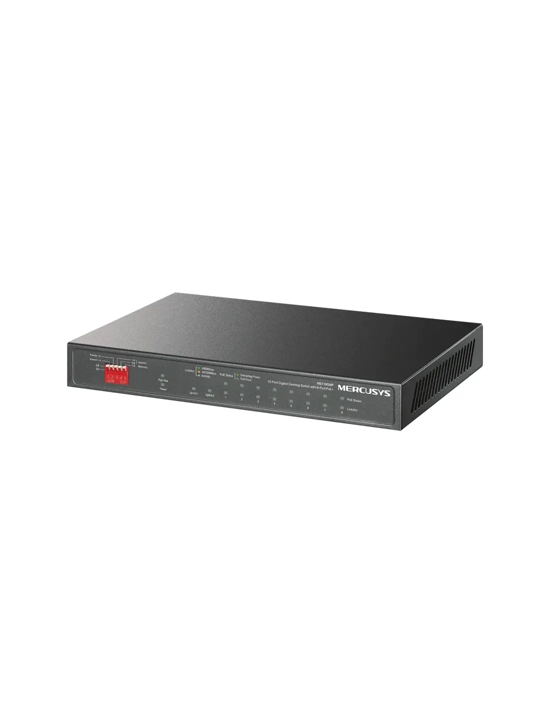 Mercusy 10-Port Gigabit Desktop Switch with 8-Port PoE+ | MS110GMP
