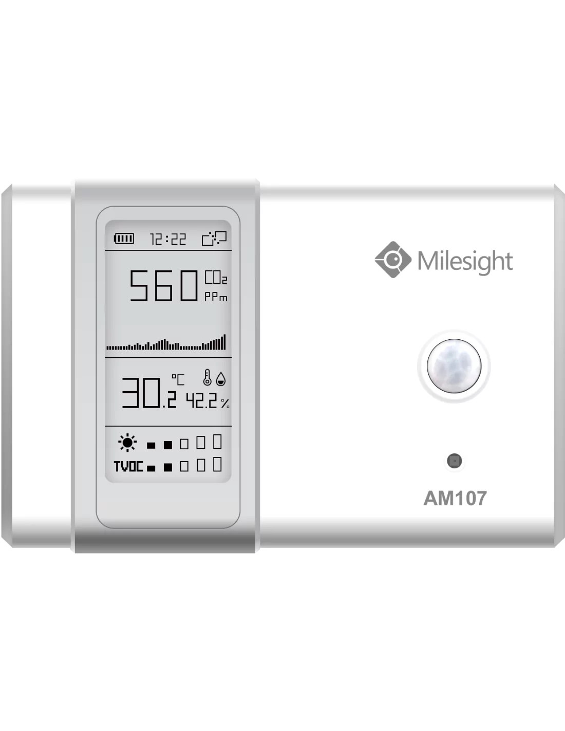 Milesight Indoor Ambience Monitoring - Temperature, Humidity, Motion, Light, CO2, TVOC Sensor