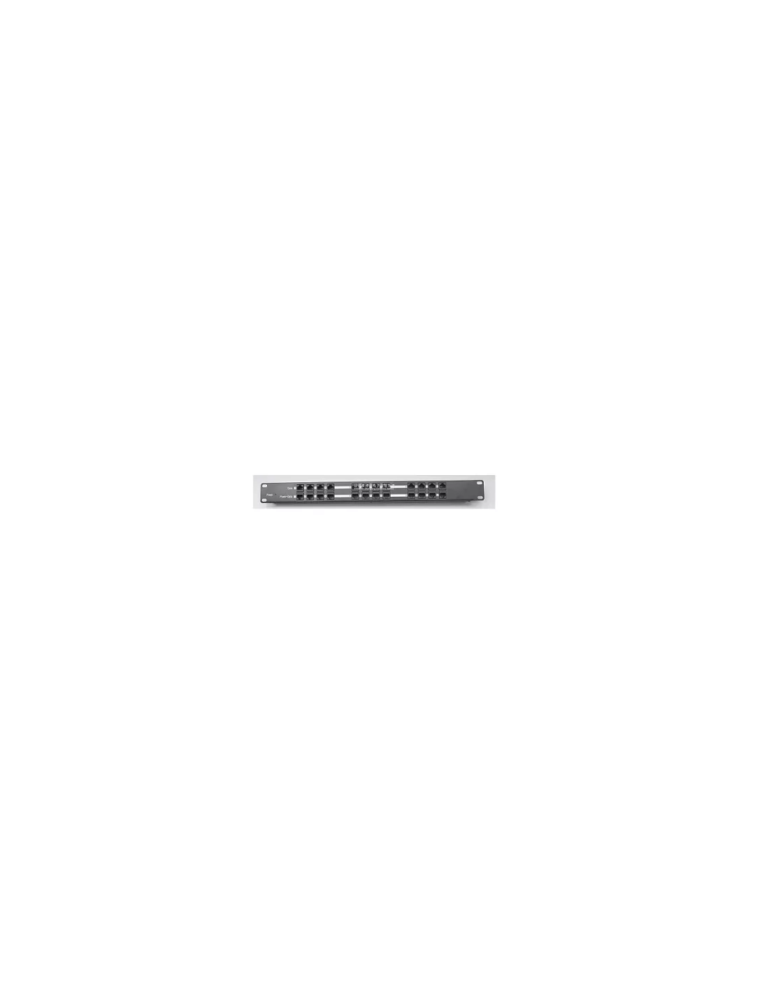 Rackmount 12 port passive PoE injector, Shielded, 1U, Black, 2.1mm Jack