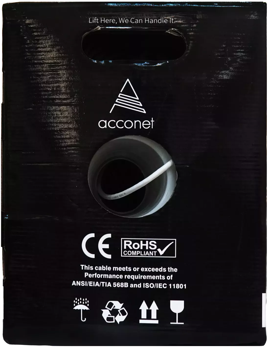 Acconet CAT6 Indoor Ethernet Cable 305m White Solid Copper UTP Pull Box | CAT6-305-SC